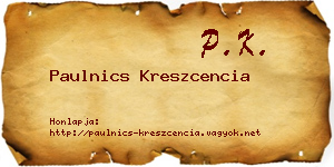 Paulnics Kreszcencia névjegykártya